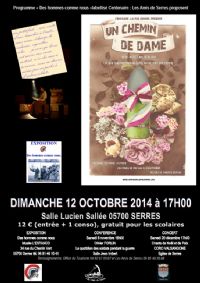 Un chemin de dame. Le dimanche 12 octobre 2014 à Serres. Hautes-Alpes.  17H00